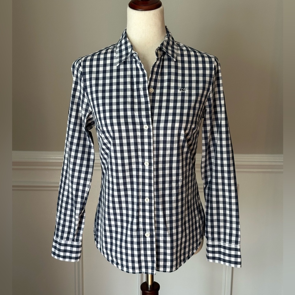 Vineyard Vines Gingham Button Down Shirt size 0